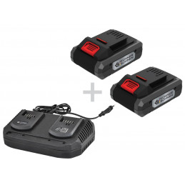 Battery charger + 20V KS-C35A+KS-20V4-2 lithium battery (2 pieces) - Konner & Sohnen