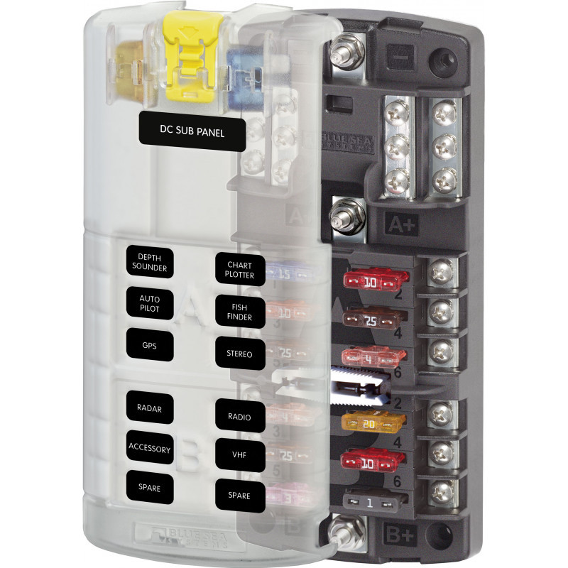 12-circuit and 2 positive inputs with lid - without packaging/notice - Blue Sea Systems