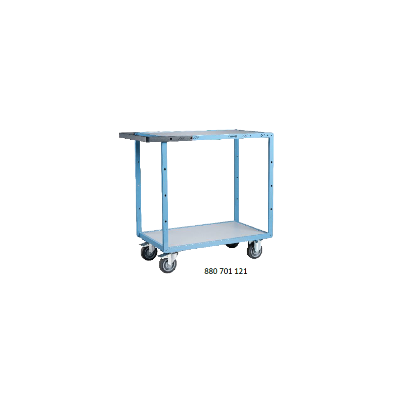 Mechanic-welded 2 melamine trays - 1000 x 600 mm - TPE wheels - 250 kg - FIMM