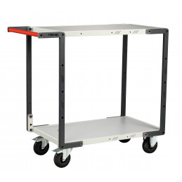 Flat-pack Servant 2 melaminated trays - 850 x 500 mm - CC wheels - CU 250 kg - FIMM