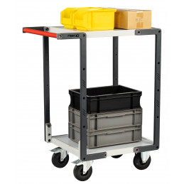 Flat-pack Servant 2 melaminated trays - 550 x 500 mm - CC wheels - CU 250 kg - FIMM