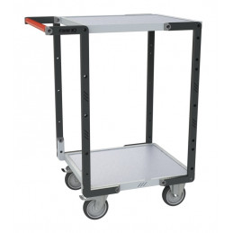 Flat-pack Servant 2 melaminated trays - 550 x 500 mm - wheels TPE - CU 250 kg - FIMM