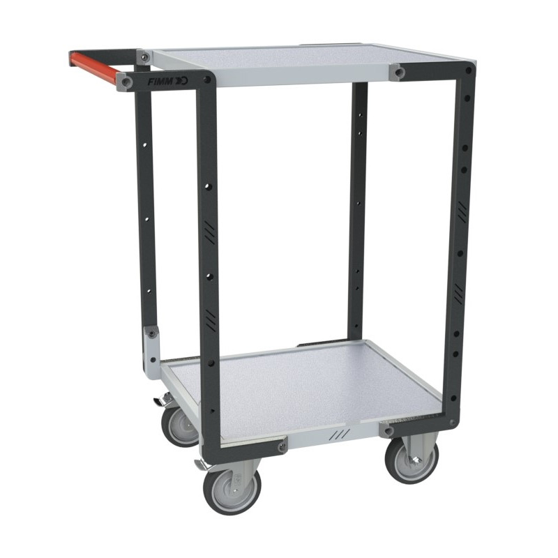 Flat-pack Servant 2 melaminated trays - 550 x 500 mm - wheels TPE - CU 250 kg - FIMM