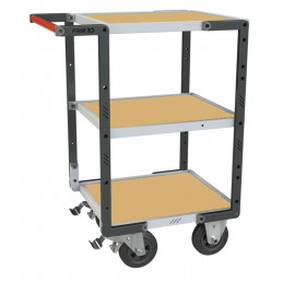 Flat-pack Servant 3 medium trays - 550 x 500 mm - CC wheels - CU 400 kg - FIMM