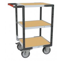 Flat-pack Servant 3 medium trays - 550 x 500 mm - wheels TPE - CU 400 kg - FIMM