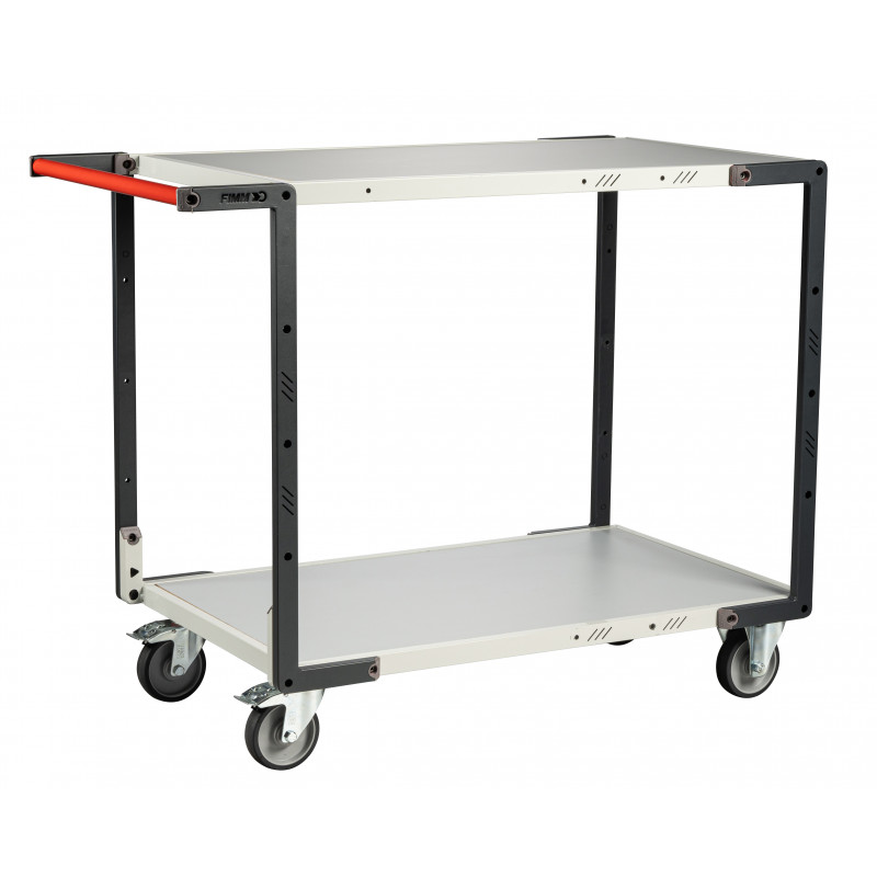 Flat-pack Servant 2 melaminated trays - 1000 x 600 mm - wheels TPE - CU 250 kg - FIMM