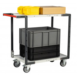 Flat-pack Servant 2 melaminated trays - 850 x 500 mm - wheels TPE - CU 250 kg - FIMM