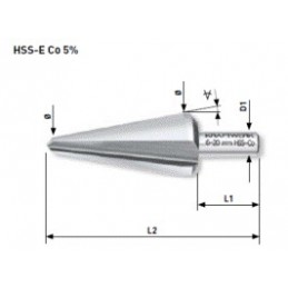 Foret conique à chanfreiner ASR Co5 16-30.5 mm - KRAFTWERK