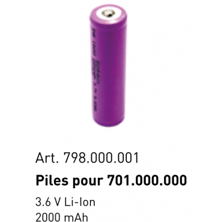 Batterie,  3.6 V, 2000 mAh, Li-Ion 18650, pour lampe LED COMPACT 500 Art. 701.000.000 - KRAFTWERK