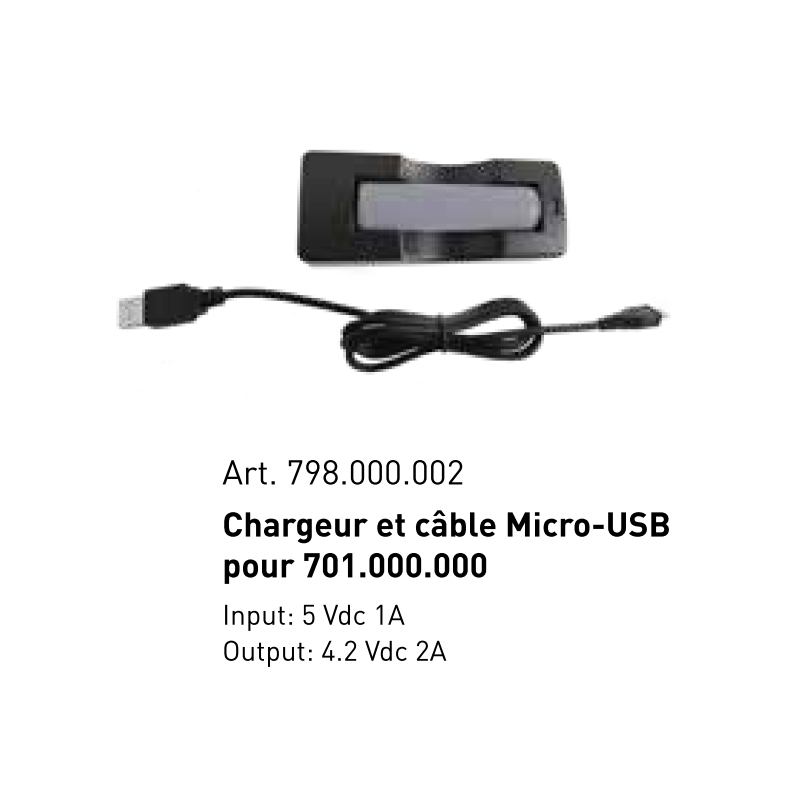 Chargeur et câble Micro-USB, 5 V / 1 A pour lampe LED COMPACT 500 Art. 701.000.000 - KRAFTWERK