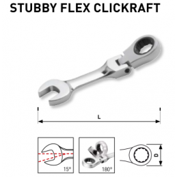 Clé combinée courte flexible à cliquet CK - 8 mm à 14 mm - KRAFTWERK