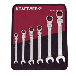 Jeu de 6 clés combinées à cliquet articulées CK de 8 à 19 mm - KRAFTWERK