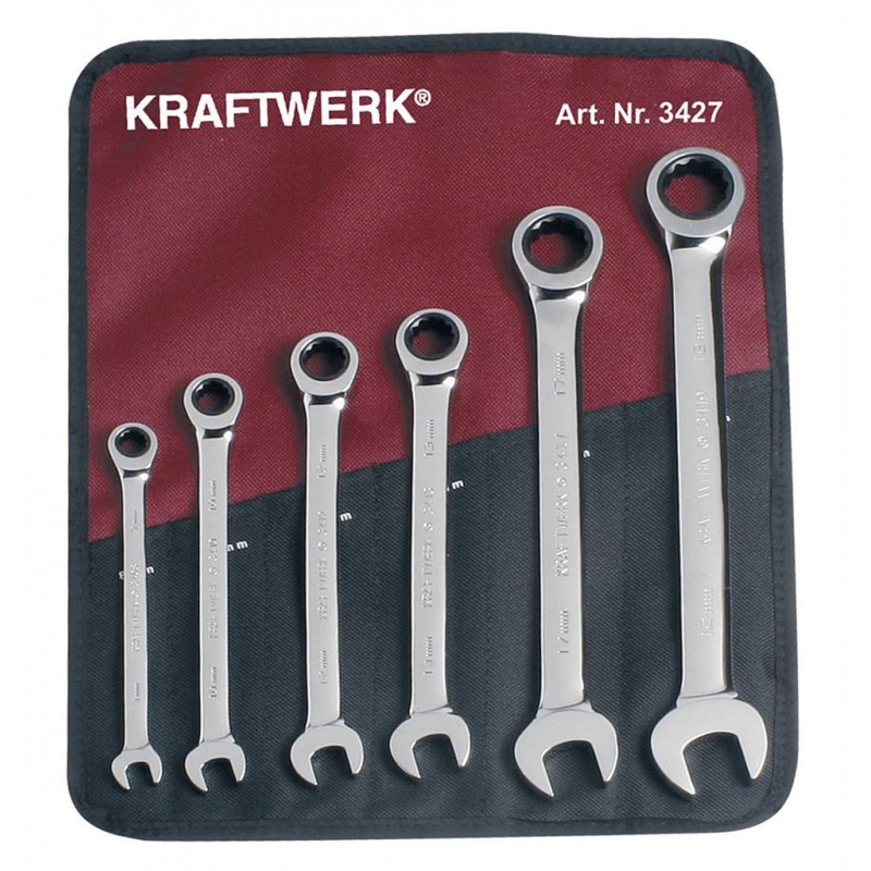 Jeu de 6 clés combinées CLICKRAFT 8-19 mm trousse - KRAFTWERK